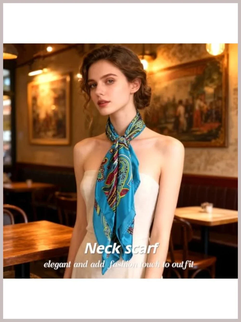Silk Head Scarf Women 35 inch Satin Hair Wraps Sleeping Bandana Neck Scarf 4